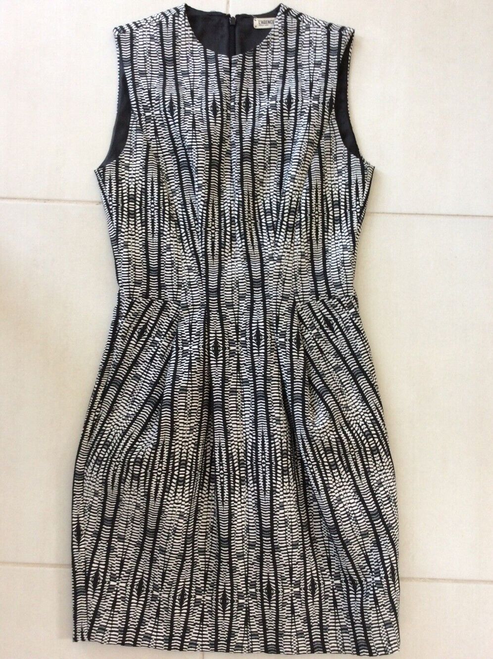 L'Agence Mini Sheath Dress Jane Abstract Print Corpcore Modern Chic Quiet Luxury
